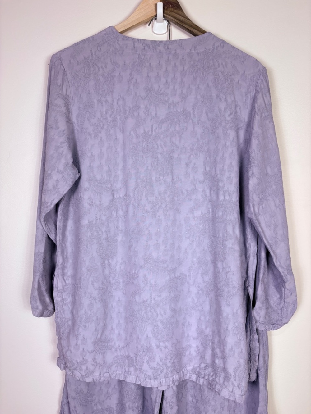 bryn Walker 2-Piece Set Lilac Button Cardigan & Pants Loose Coastal Lagenlook - Picture 3 of 10
